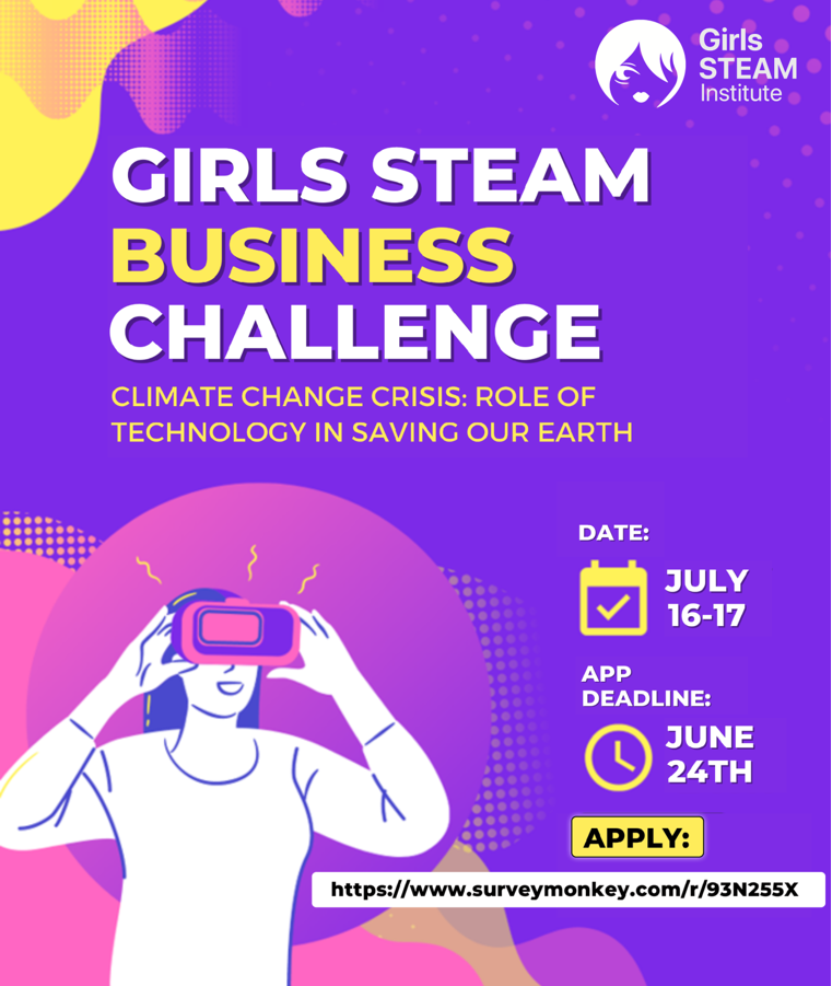 2022 Girls STEAM Institute Team Business Challenge poster.