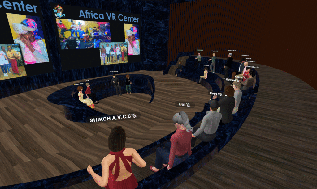 Educators in VR XR News show interviewing the team from Africa VR Campus in ENGAGE XR.