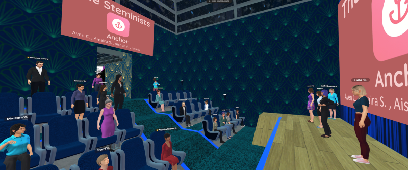 GSI Team Steminists present their app Anchor for helping teens monitor and regulate stress and anxiety.